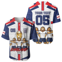 Custom England Football Baseball Jersey Three Lions Trophy St George Cross DT05 - Polynesian Pride
