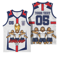 Custom England Football Basketball Jersey Three Lions Trophy St George Cross DT05 - Polynesian Pride