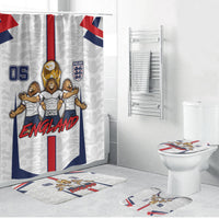 Custom England Football Bathroom Set Three Lions Trophy St George Cross DT05 Bathroom Set (4 pcs) White - Polynesian Pride