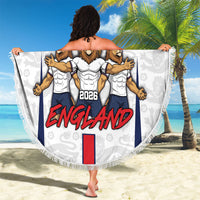 Custom England Football Beach Blanket Three Lions Trophy St George Cross DT05 - Polynesian Pride