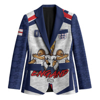 Custom England Football Blazer Three Lions Trophy St George Cross DT05 Unisex White - Polynesian Pride