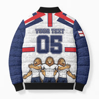 Custom England Football Bomber Puffer Jacket Three Lions Trophy St George Cross DT05 - Polynesian Pride