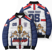 Custom England Football Bomber Puffer Jacket Three Lions Trophy St George Cross DT05 - Polynesian Pride
