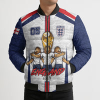 Custom England Football Bomber Puffer Jacket Three Lions Trophy St George Cross DT05 - Polynesian Pride