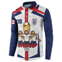 Custom England Football Button Sweatshirt Three Lions Trophy St George Cross DT05 - Polynesian Pride