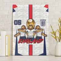 Custom England Football Canvas Wall Art Three Lions Trophy St George Cross DT05 Without Frame White - Polynesian Pride