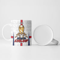 Custom England Football Ceramic Mug Three Lions Trophy St George Cross DT05 - Polynesian Pride