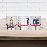 Custom England Football Ceramic Mug Three Lions Trophy St George Cross DT05 - Polynesian Pride