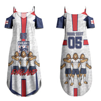 Custom England Football Couples Matching Summer Maxi Dress and Hawaiian Shirt Three Lions Trophy St George Cross DT05 - Polynesian Pride