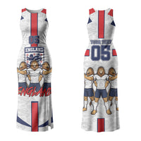 Custom England Football Couples Matching Tank Maxi Dress and Hawaiian Shirt Three Lions Trophy St George Cross DT05 - Polynesian Pride