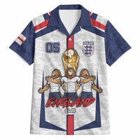 Custom England Football Hawaiian Shirt Three Lions Trophy St George Cross DT05 White - Polynesian Pride