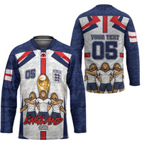 Custom England Football Hockey Jersey Three Lions Trophy St George Cross DT05 - Polynesian Pride