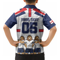 Custom England Football Kid Hawaiian Shirt Three Lions Trophy St George Cross DT05 - Polynesian Pride