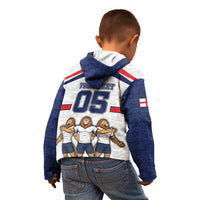 Custom England Football Kid Hoodie Three Lions Trophy St George Cross DT05 - Polynesian Pride