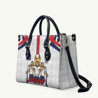 Custom England Football Leather Bag Three Lions Trophy St George Cross DT05 White - Polynesian Pride