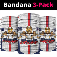 Custom England Football Neck Gaiter Three Lions Trophy St George Cross DT05 package One Size: 25*50cm White - Polynesian Pride