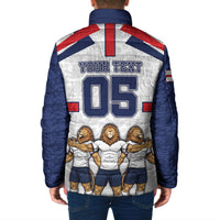 Custom England Football Padded Jacket Three Lions Trophy St George Cross DT05 - Polynesian Pride