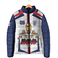 Custom England Football Padded Jacket Three Lions Trophy St George Cross DT05 - Polynesian Pride