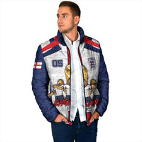 Custom England Football Padded Jacket Three Lions Trophy St George Cross DT05 - Polynesian Pride