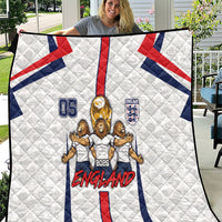 Custom England Football Quilt Three Lions Trophy St George Cross DT05 White - Polynesian Pride