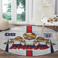 Custom England Football Round Carpet Three Lions Trophy St George Cross DT05 - Polynesian Pride
