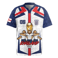 Custom England Football Rugby Jersey Three Lions Trophy St George Cross DT05 White - Polynesian Pride
