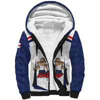 Custom England Football Sherpa Hoodie Three Lions Trophy St George Cross DT05 Unisex White - Polynesian Pride