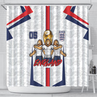 Custom England Football Shower Curtain Three Lions Trophy St George Cross DT05 - Polynesian Pride
