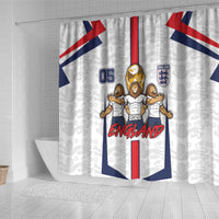 Custom England Football Shower Curtain Three Lions Trophy St George Cross DT05 - Polynesian Pride