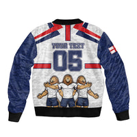 Custom England Football Sleeve Zip Bomber Jacket Three Lions Trophy St George Cross DT05 - Polynesian Pride