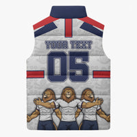 Custom England Football Sleeveless Puffer Jacket Three Lions Trophy St George Cross DT05 - Polynesian Pride
