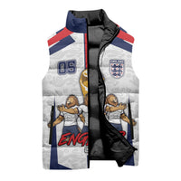 Custom England Football Sleeveless Puffer Jacket Three Lions Trophy St George Cross DT05 - Polynesian Pride