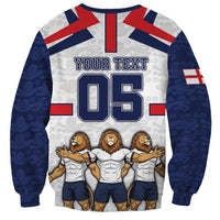 Custom England Football Sweatshirt Three Lions Trophy St George Cross DT05 - Polynesian Pride