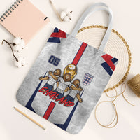 Custom England Football Tote Bag Three Lions Trophy St George Cross DT05 White Strap One Size White - Polynesian Pride