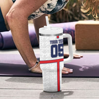 Custom England Football Tumbler With Handle Three Lions Trophy St George Cross DT05 - Polynesian Pride
