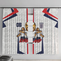 Custom England Football Window Curtain Three Lions Trophy St George Cross DT05 With Hooks White - Polynesian Pride
