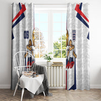 Custom England Football Window Curtain Three Lions Trophy St George Cross DT05 - Polynesian Pride