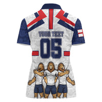 Custom England Football Women Polo Shirt Three Lions Trophy St George Cross DT05 - Polynesian Pride