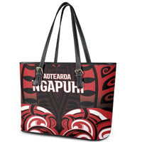 Aotearoa Ngapuhi Leather Tote Bag Maori Pattern New Zealand - Polynesian Pride