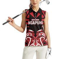 Custom Aotearoa Ngapuhi Women Sleeveless Polo Shirt Maori Pattern New Zealand - Polynesian Pride