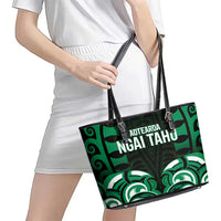 Aotearoa Ngai Tahu Leather Tote Bag Maori Pattern New Zealand - Polynesian Pride