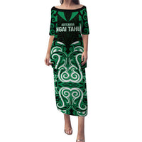 Custom Aotearoa Ngai Tahu Puletasi Maori Pattern New Zealand DT05 Long Dress Green - Polynesian Pride