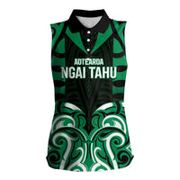 Custom Aotearoa Ngai Tahu Women Sleeveless Polo Shirt Maori Pattern New Zealand - Polynesian Pride