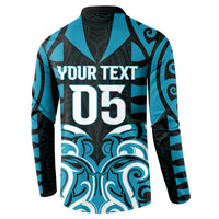 Custom Aotearoa Ngati Porou Button Sweatshirt Maori Pattern New Zealand DT05 - Polynesian Pride