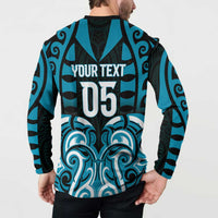 Custom Aotearoa Ngati Porou Button Sweatshirt Maori Pattern New Zealand DT05 - Polynesian Pride