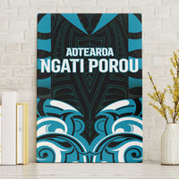 Aotearoa Ngati Porou Canvas Wall Art Maori Pattern New Zealand DT05 Without Frame Blue - Polynesian Pride
