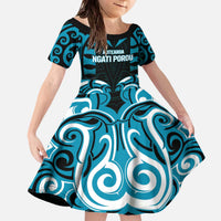 Custom Aotearoa Ngati Porou Family Matching Off The Shoulder Long Sleeve Dress and Hawaiian Shirt Maori Pattern New Zealand - Polynesian Pride