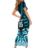 Custom Aotearoa Ngati Porou Family Matching Short Sleeve Bodycon Dress and Hawaiian Shirt Maori Pattern New Zealand - Polynesian Pride