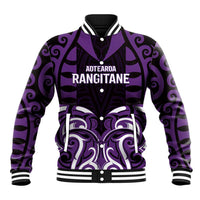 Custom Aotearoa Rangitane Baseball Jacket Maori Pattern New Zealand DT05 Unisex Purple - Polynesian Pride