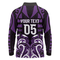 Custom Aotearoa Rangitane Long Sleeve Polo Shirt Maori Pattern New Zealand - Polynesian Pride